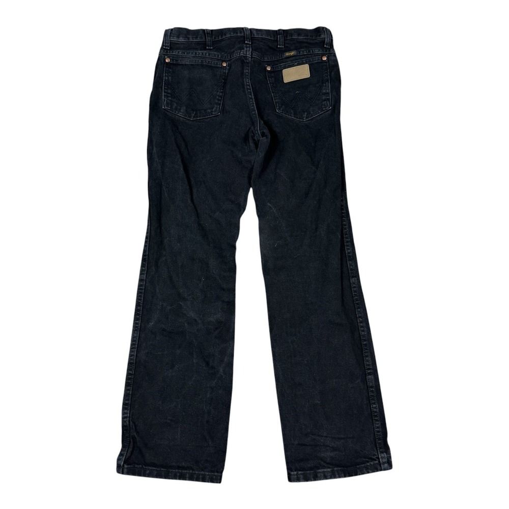 Wrangler A102 100% Cotton Straight Leg Black‎ Denim Jeans Men's 33x30